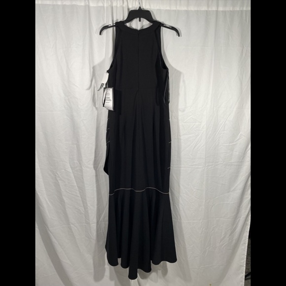 NWT XSCAPE Piped Mermaid Hem Hi Low Gown 10 Black - Picture 11 of 12